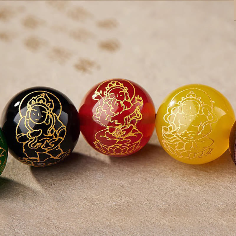 Buddha Stones pequeñas de sándalo rojo y cinco direcciones de los dioses de la riqueza y la calma - image 18
