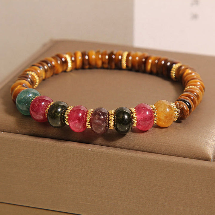 Pulsera de turmalina de ojo de tigre natural con Buddha Stones - image 3