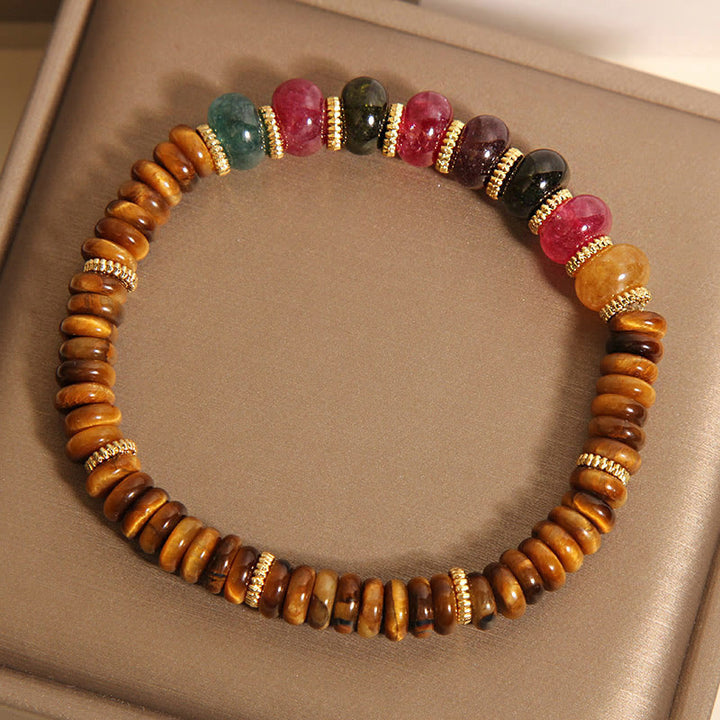 Pulsera de turmalina de ojo de tigre natural con Buddha Stones - image 5