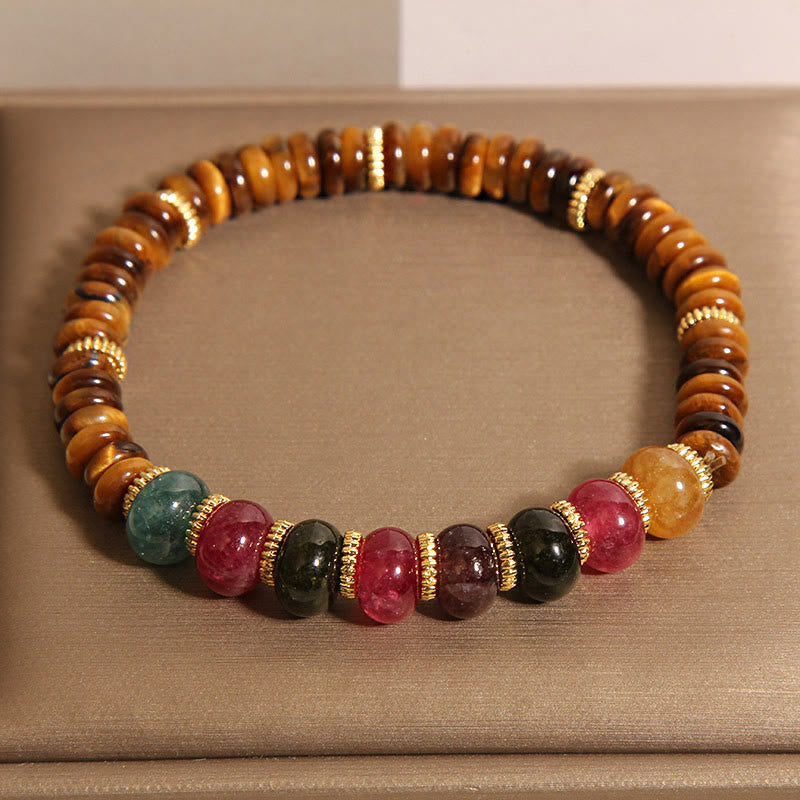 Pulsera de turmalina de ojo de tigre natural con Buddha Stones - image 4