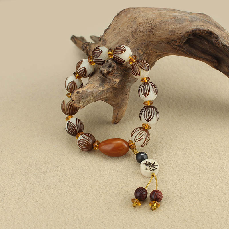 Pulsera tibetana de la paz con semillas de bodhi blancas y mala de Buddha Stones - image 12