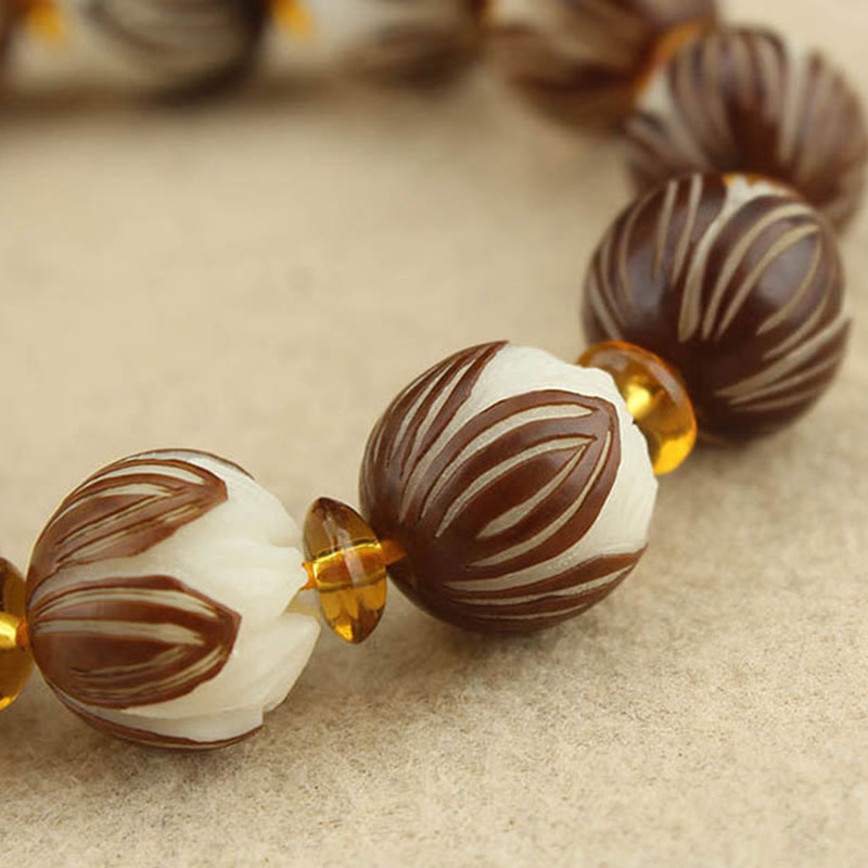 Pulsera tibetana de la paz con semillas de bodhi blancas y mala de Buddha Stones - image 14