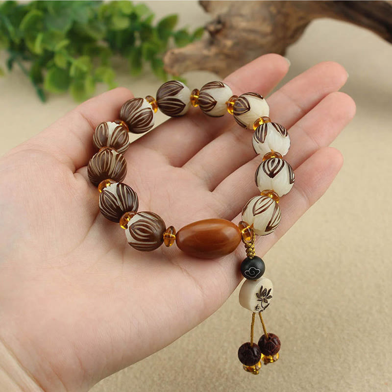 Pulsera tibetana de la paz con semillas de bodhi blancas y mala de Buddha Stones - image 11