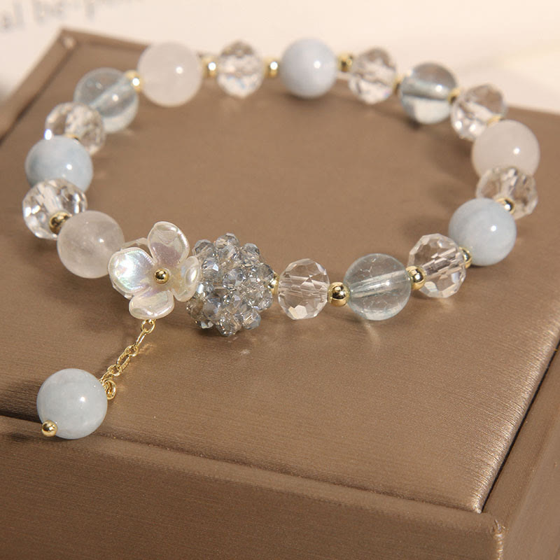 Pulsera de la paz con flor de ojo de gato amarillo aguamarina y Buddha Stones - image 4