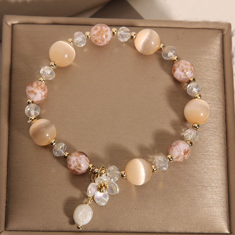 Pulsera de la paz con flor de ojo de gato amarillo aguamarina y Buddha Stones - image 8