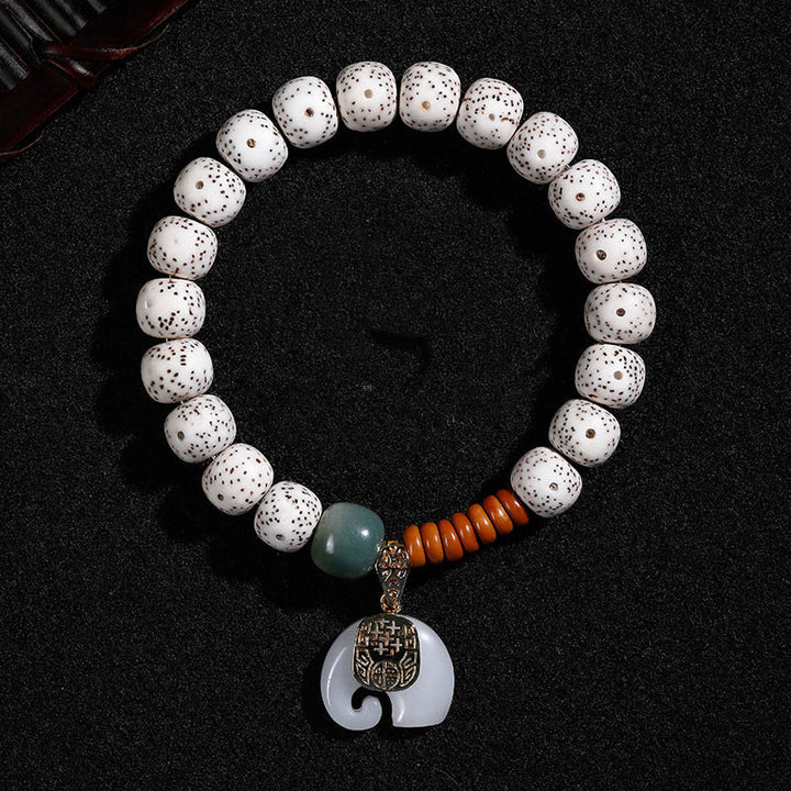 Pulsera de paz interior con Buddha Stones pulidas a mano, estrella, luna, semilla de Bodhi y patrón de elefante - image 3