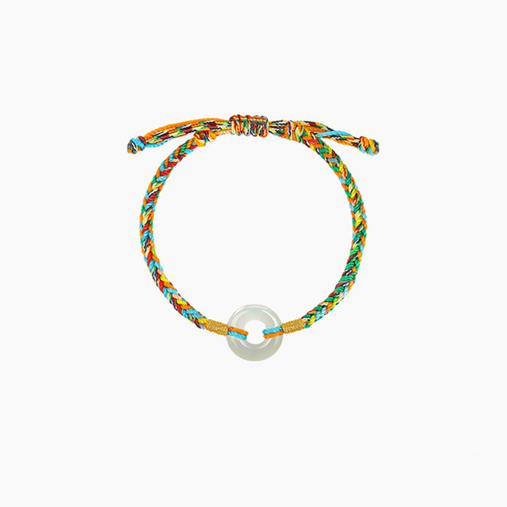 Pulsera de cuerda colorida de plata de ley 925 con Buddha Stones, hecha a mano, con hebilla de paz y jade para la prosperidad. - Estilo infantil*1 - image 8