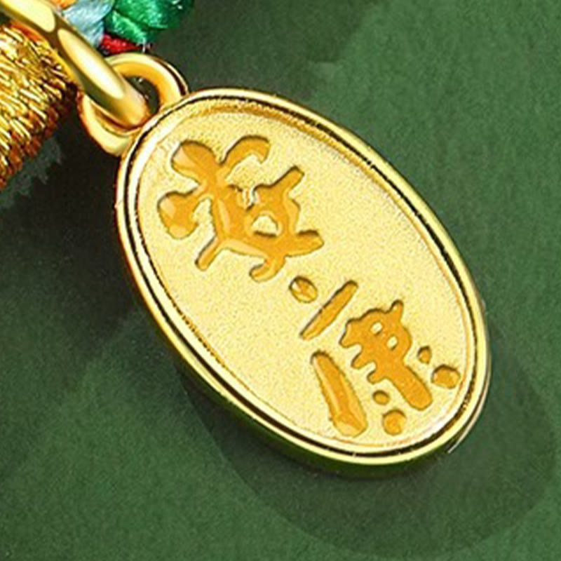 Pulsera de cuerda colorida de plata de ley 925 con Buddha Stones, hecha a mano, con hebilla de paz y jade para la prosperidad. - image 15