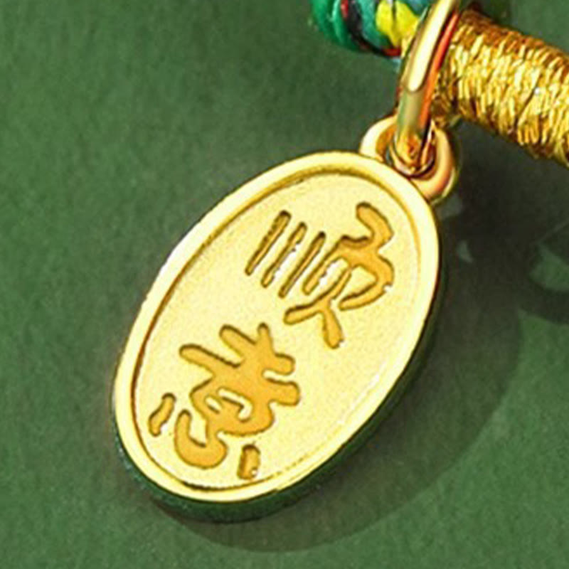 Pulsera de cuerda colorida de plata de ley 925 con Buddha Stones, hecha a mano, con hebilla de paz y jade para la prosperidad. - image 16