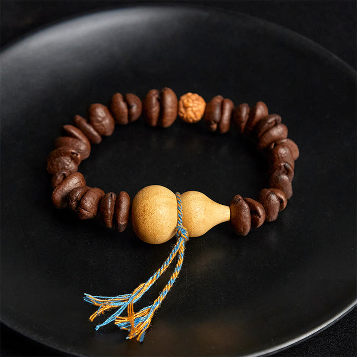 Pulsera de granos de café y calabaza natural con Buddha Stones - image 4