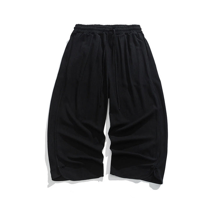 Pantalones casuales holgados de algodón y lino con botones de rana para hombre, de Buddha Stones, con bolsillos, talla 7-8 - image 15