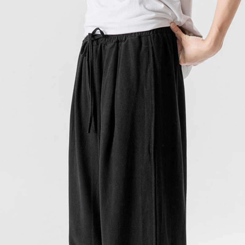 Pantalones casuales holgados de algodón y lino con botones de rana para hombre, de Buddha Stones, con bolsillos, talla 7-8 - image 22