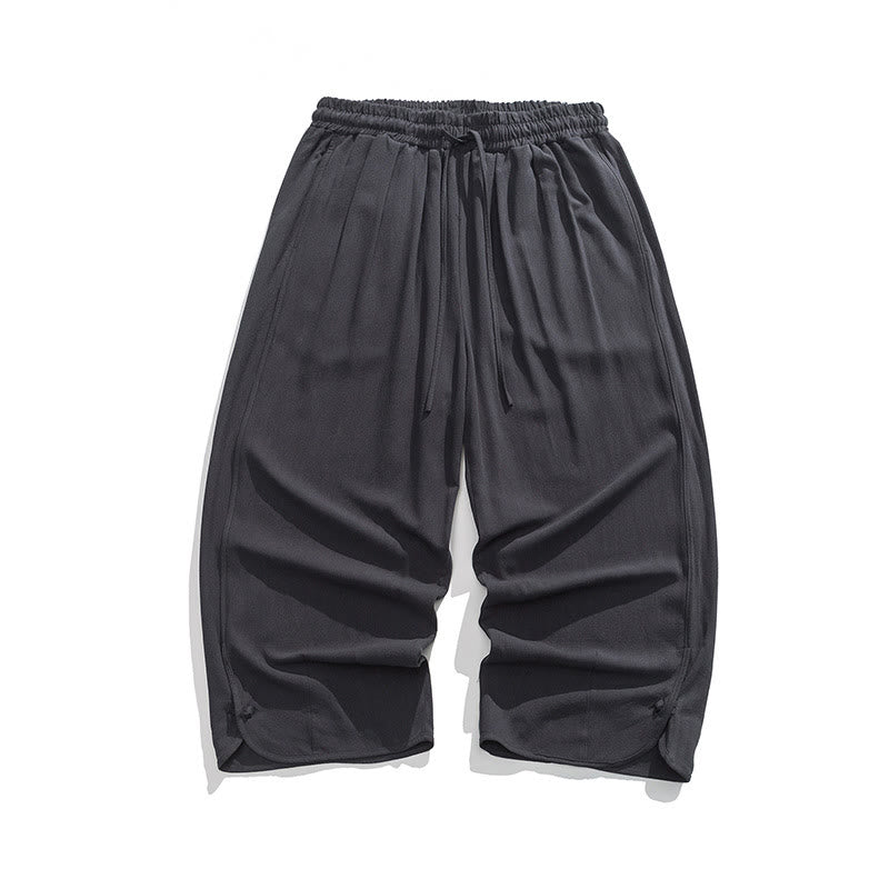 Pantalones casuales holgados de algodón y lino con botones de rana para hombre, de Buddha Stones, con bolsillos, talla 7-8 - image 29