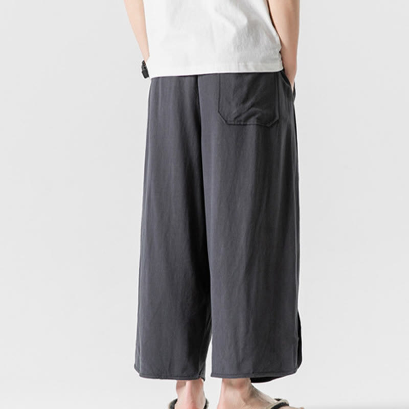 Pantalones casuales holgados de algodón y lino con botones de rana para hombre, de Buddha Stones, con bolsillos, talla 7-8 - image 32