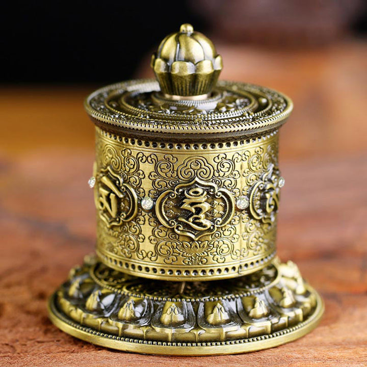 Decoración del coche de la rueda de oración de bendición tibetana - Bronce - image 0