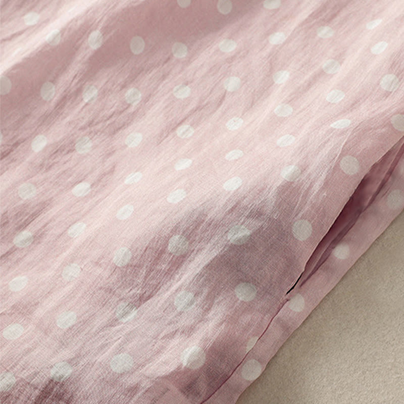 Vestido midi de poliéster con cuello alto, botones y lunares de primavera Buddha Stones y bolsillos - image 18