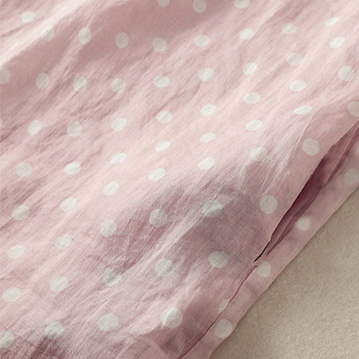 Vestido midi de poliéster con cuello alto, botones y lunares de primavera Buddha Stones y bolsillos - image 18