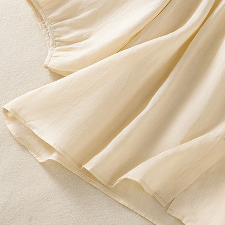 Camisa de algodón para mujer con cuello redondo, botones y manga tres cuartos, con estampado de Buddha Stones - image 20