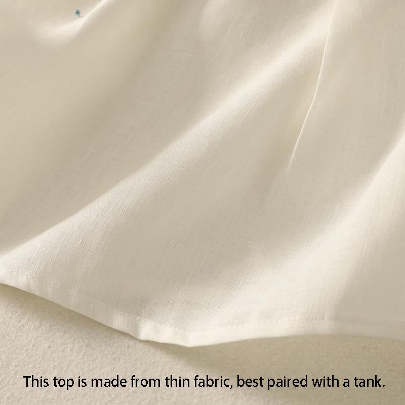 Chaleco sin mangas de algodón para mujer con diseño retro de cuello en V y botones con Buddha Stones - image 14