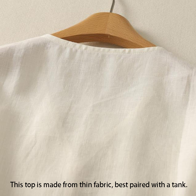 Chaleco sin mangas de algodón para mujer con diseño retro de cuello en V y botones con Buddha Stones - image 9