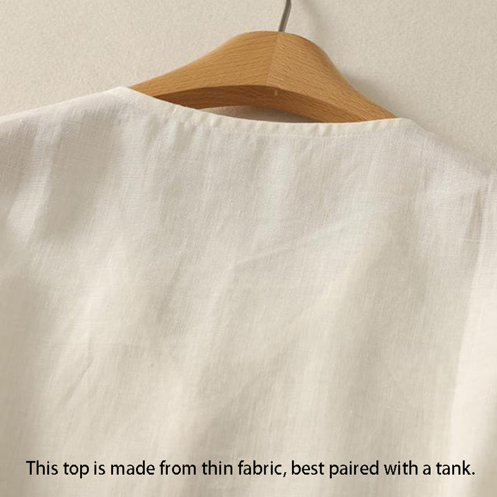 Chaleco sin mangas de algodón para mujer con diseño retro de cuello en V y botones con Buddha Stones - image 9