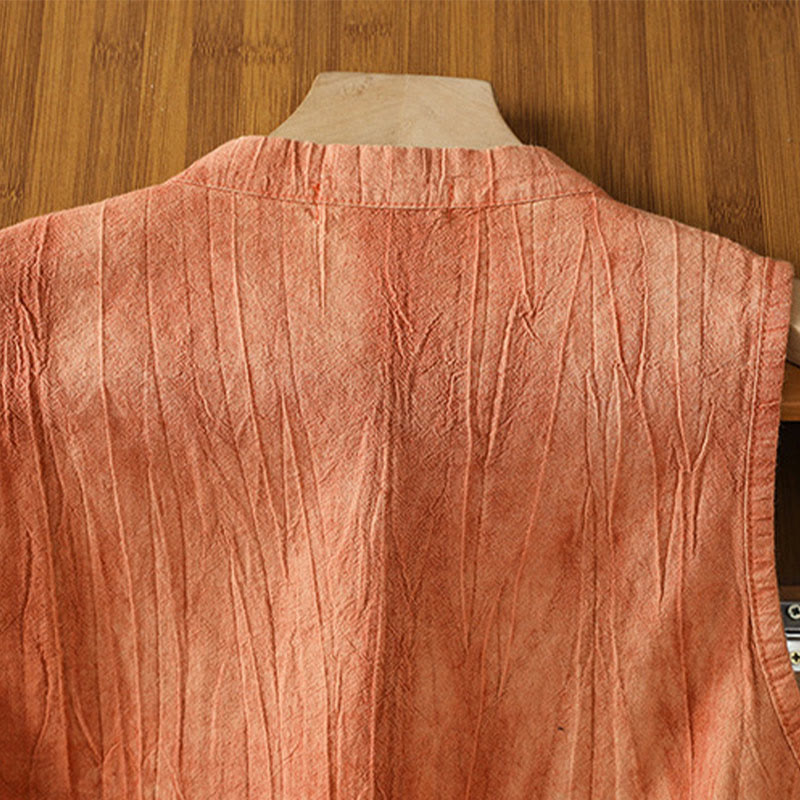 Chaleco sin mangas de algodón para mujer con diseño retro de rana y botones de Buddha Stones - image 4