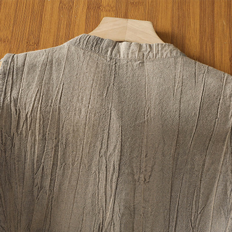 Chaleco sin mangas de algodón para mujer con diseño retro de rana y botones de Buddha Stones - image 20