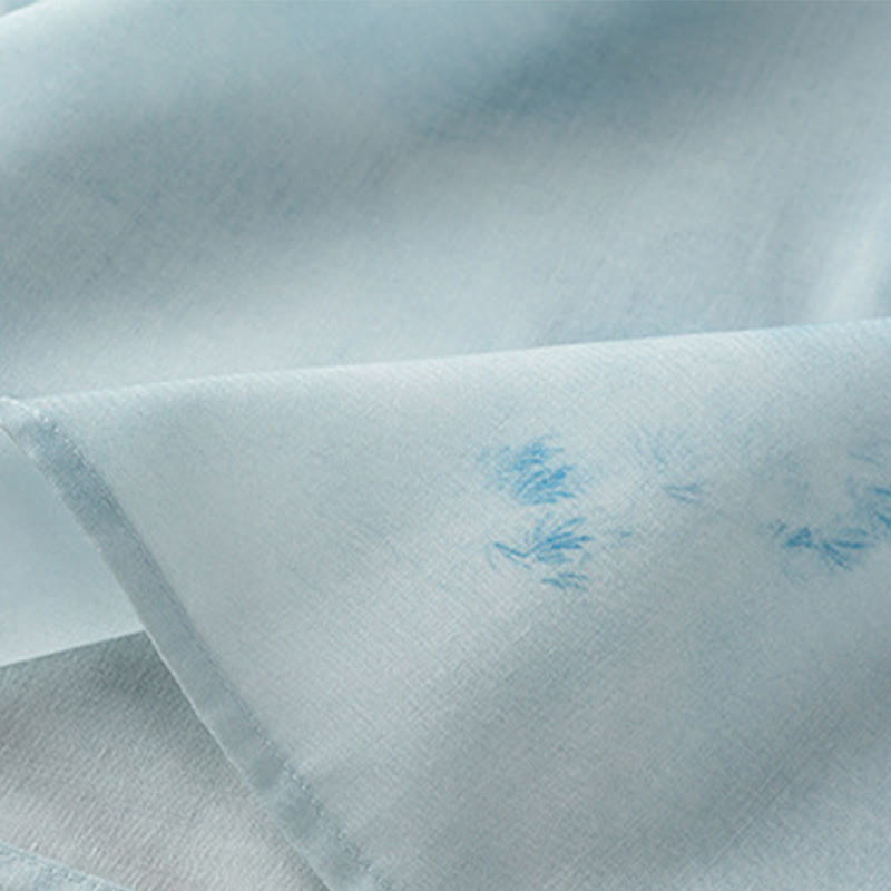 Camisa sin mangas para mujer con botones de rana en azul claro de Buddha Stones - image 8