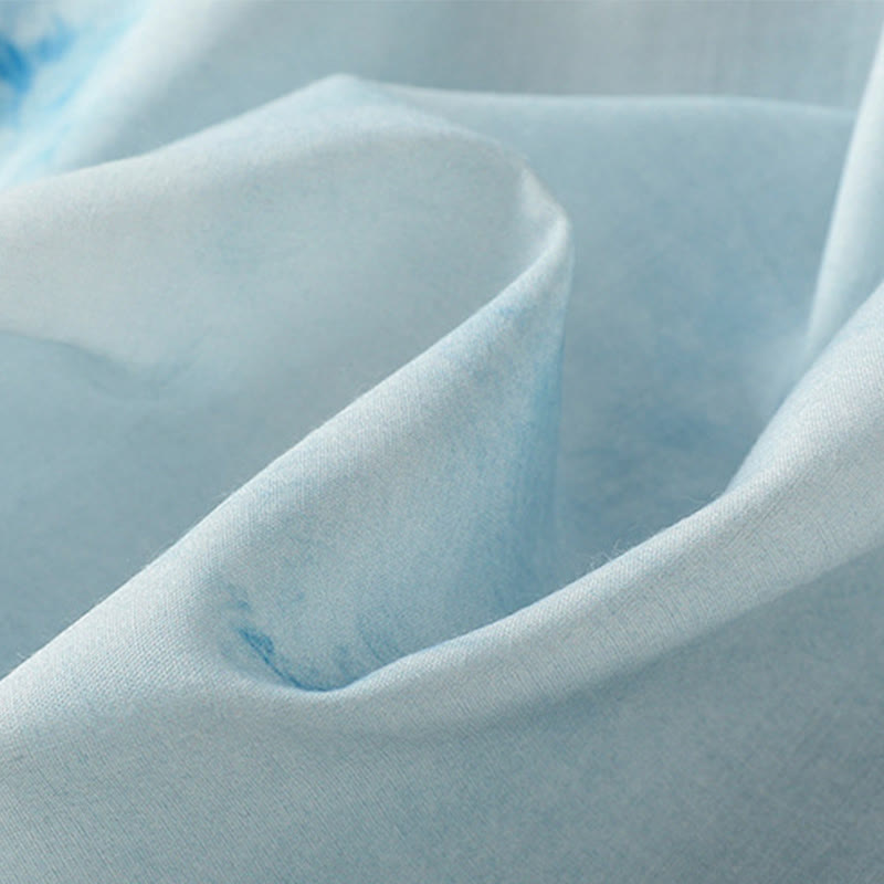 Camisa sin mangas para mujer con botones de rana en azul claro de Buddha Stones - image 11