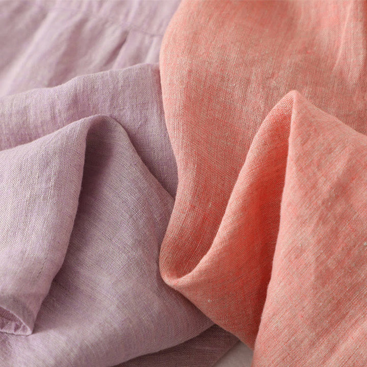 Camisa informal de lino y algodón para mujer con botones lisos y media manga Buddha Stones - image 20