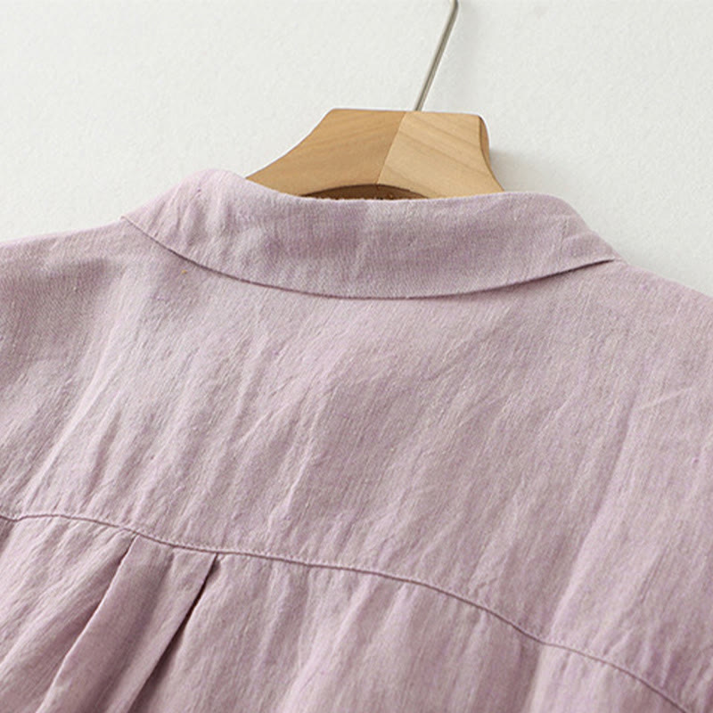 Camisa de manga corta para mujer con botones y estampado de Buddha Stones. - image 3
