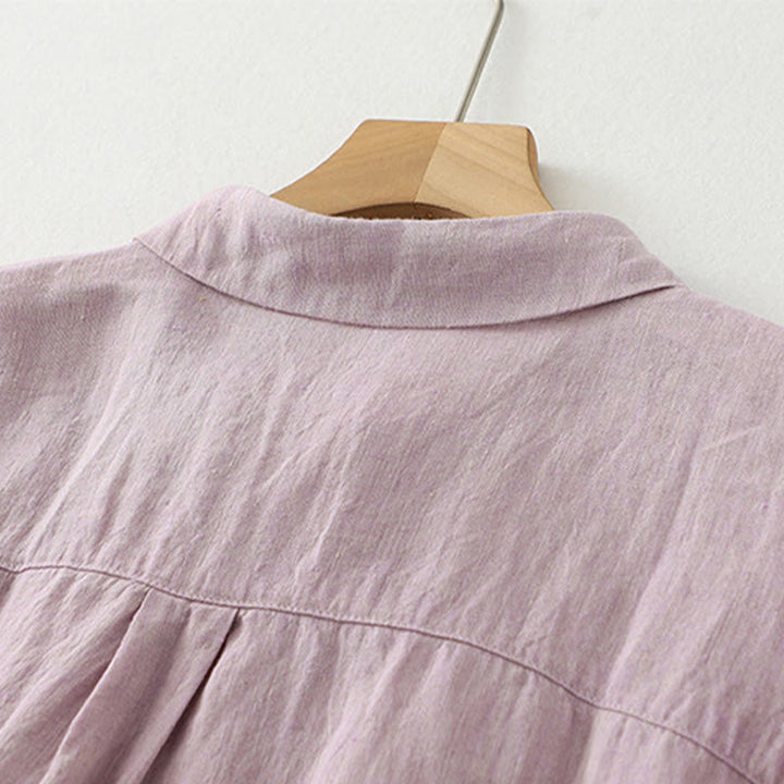 Camisa de manga corta para mujer con botones y estampado de Buddha Stones. - image 3