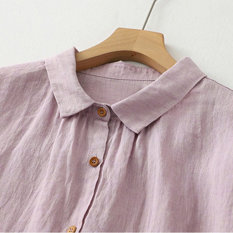 Camisa de manga corta para mujer con botones y estampado de Buddha Stones. - image 2