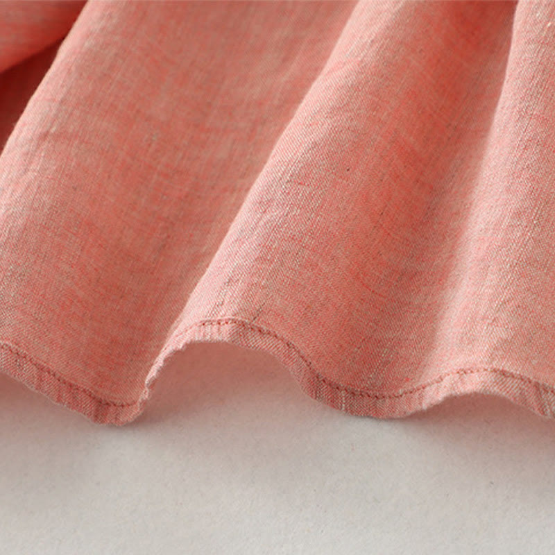 Camisa informal de lino y algodón para mujer con botones lisos y media manga Buddha Stones - image 17