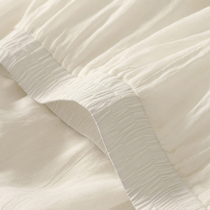 Pantalones de lino y algodón con cintura elástica para mujer, de Buddha Stones, de pierna ancha, de 7 a 8 pulgadas de largo y bolsillos. - image 15