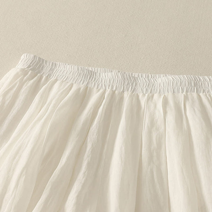 Pantalones de lino y algodón con cintura elástica para mujer, de Buddha Stones, de pierna ancha, de 7 a 8 pulgadas de largo y bolsillos. - image 12