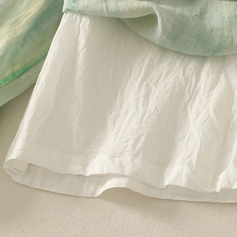 Pantalones de lino y algodón con cintura elástica para mujer, de Buddha Stones, de pierna ancha, de 7 a 8 pulgadas de largo y bolsillos. - image 7