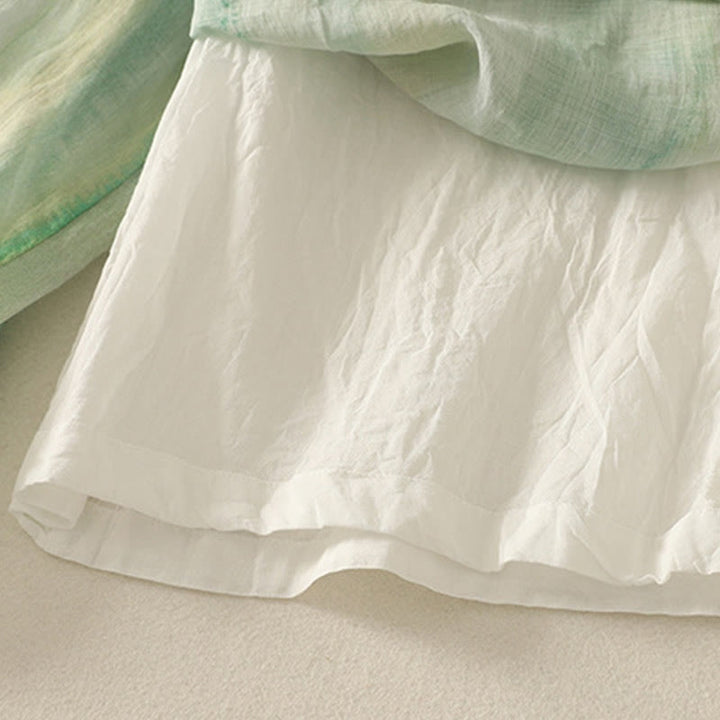 Pantalones de lino y algodón con cintura elástica para mujer, de Buddha Stones, de pierna ancha, de 7 a 8 pulgadas de largo y bolsillos. - image 7