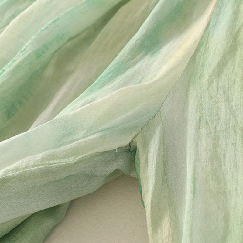 Pantalones de lino y algodón con cintura elástica para mujer, de Buddha Stones, de pierna ancha, de 7 a 8 pulgadas de largo y bolsillos. - image 5