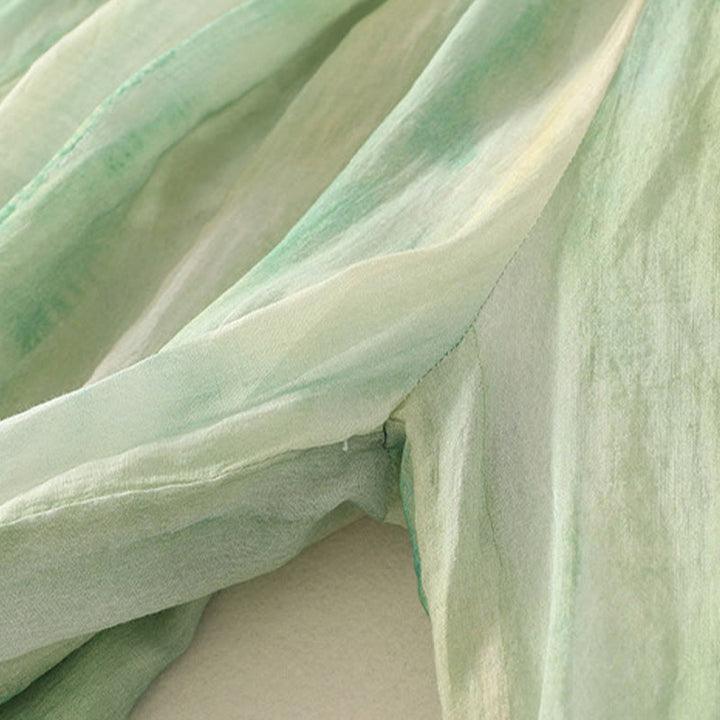 Pantalones de lino y algodón con cintura elástica para mujer, de Buddha Stones, de pierna ancha, de 7 a 8 pulgadas de largo y bolsillos. - image 5