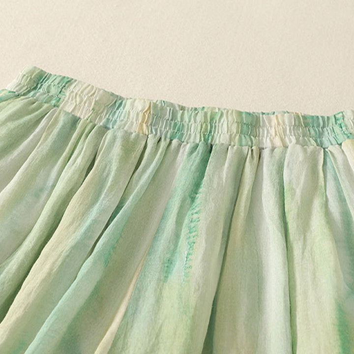 Pantalones de lino y algodón con cintura elástica para mujer, de Buddha Stones, de pierna ancha, de 7 a 8 pulgadas de largo y bolsillos. - image 2