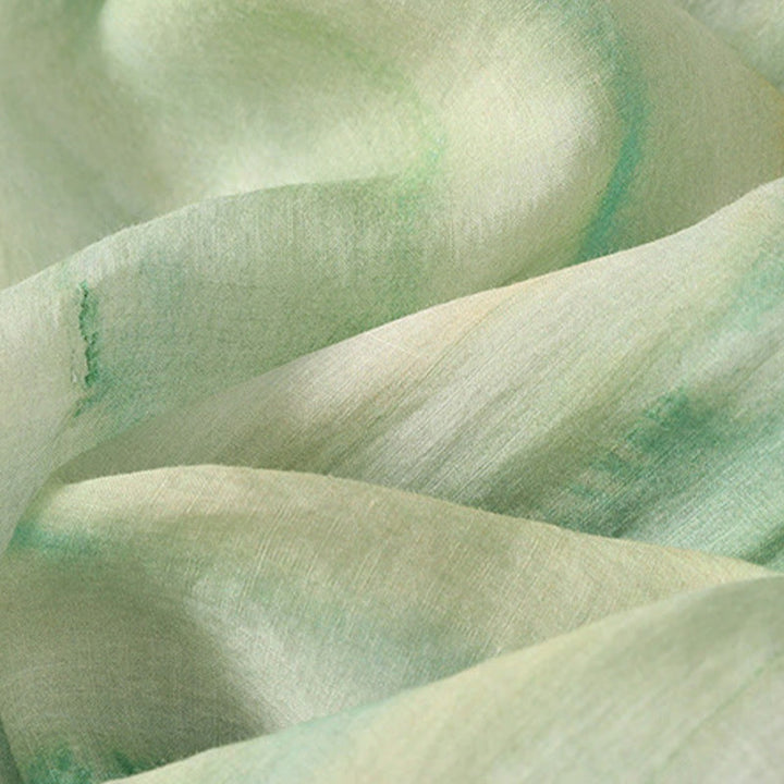 Pantalones de lino y algodón con cintura elástica para mujer, de Buddha Stones, de pierna ancha, de 7 a 8 pulgadas de largo y bolsillos. - image 8