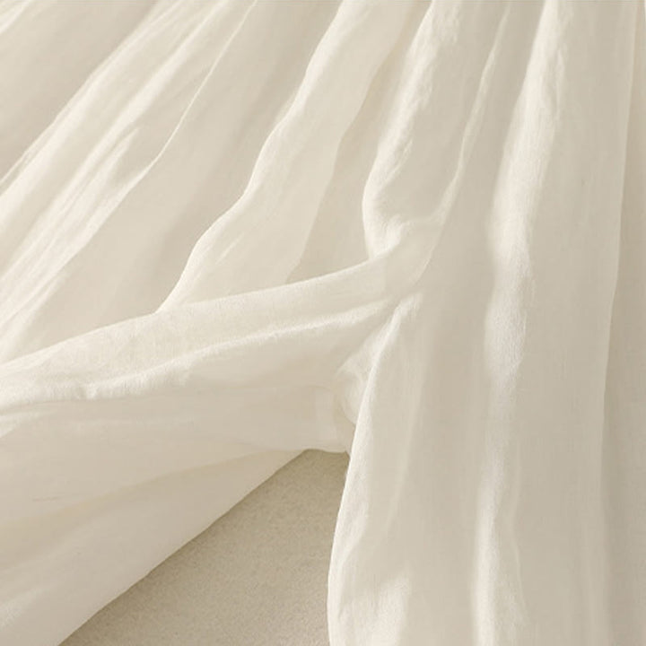 Pantalones de lino y algodón con cintura elástica para mujer, de Buddha Stones, de pierna ancha, de 7 a 8 pulgadas de largo y bolsillos. - image 16