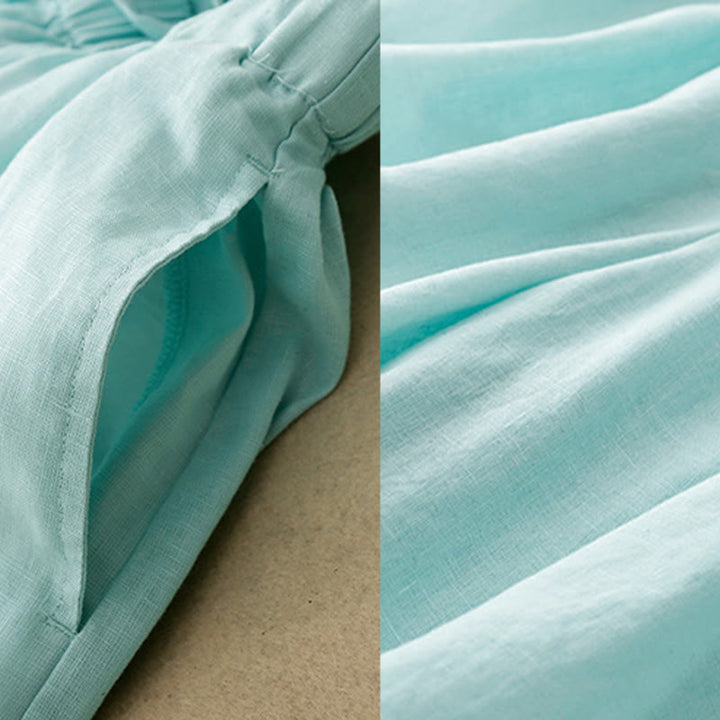 Pantalones capri de verano con cintura elástica y pernera ancha para mujer con bolsillos de Buddha Stones - image 2