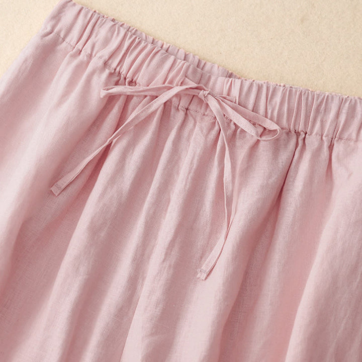 Pantalones capri de verano con cintura elástica y pernera ancha para mujer con bolsillos de Buddha Stones - image 7