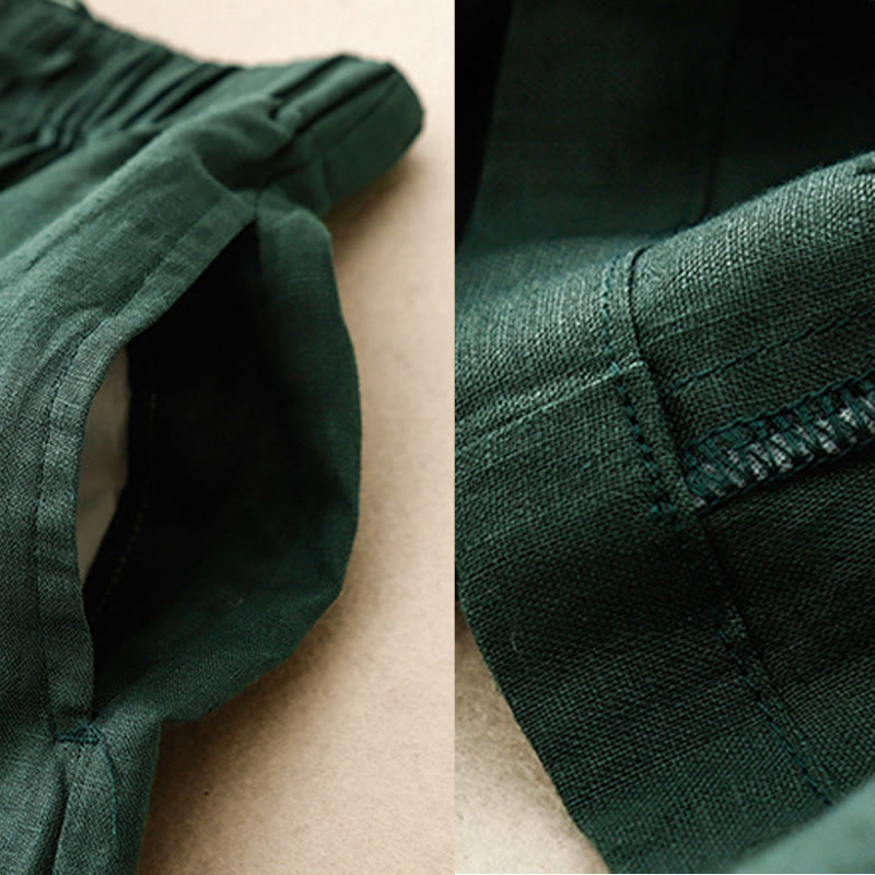 Pantalones capri de verano con cintura elástica y pernera ancha para mujer con bolsillos de Buddha Stones - image 25