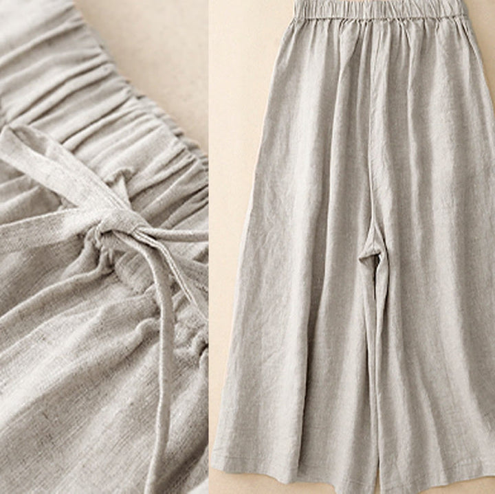 Pantalones capri anchos de pierna ancha con cintura elástica y bolsillos para mujer, con estampado de Buddha Stones. - image 17