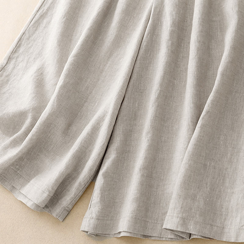 Pantalones capri de verano con cintura elástica y pernera ancha para mujer con bolsillos de Buddha Stones - image 21