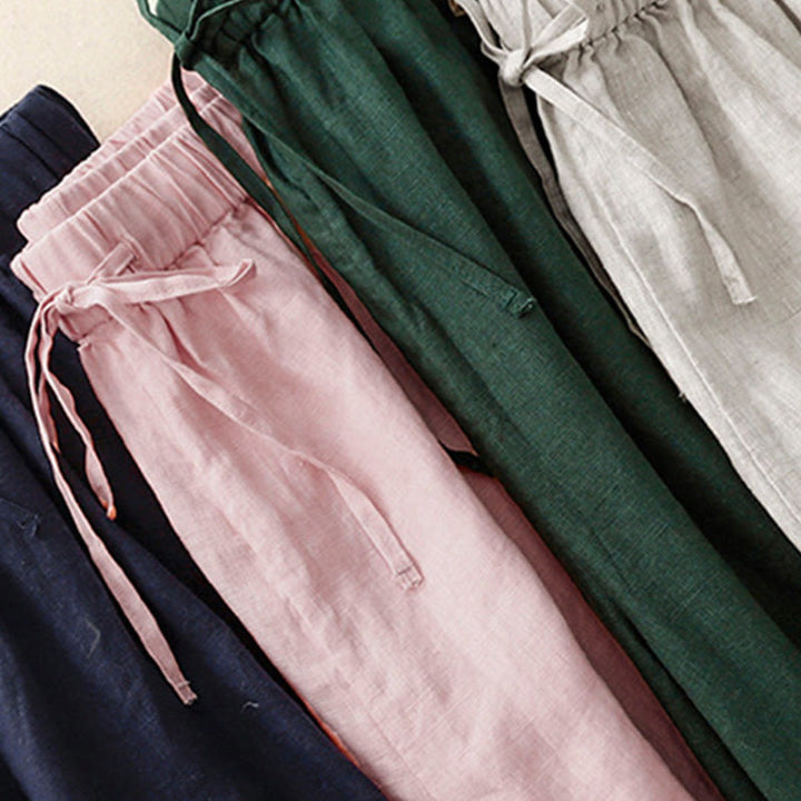Pantalones capri anchos de pierna ancha con cintura elástica y bolsillos para mujer, con estampado de Buddha Stones. - image 29