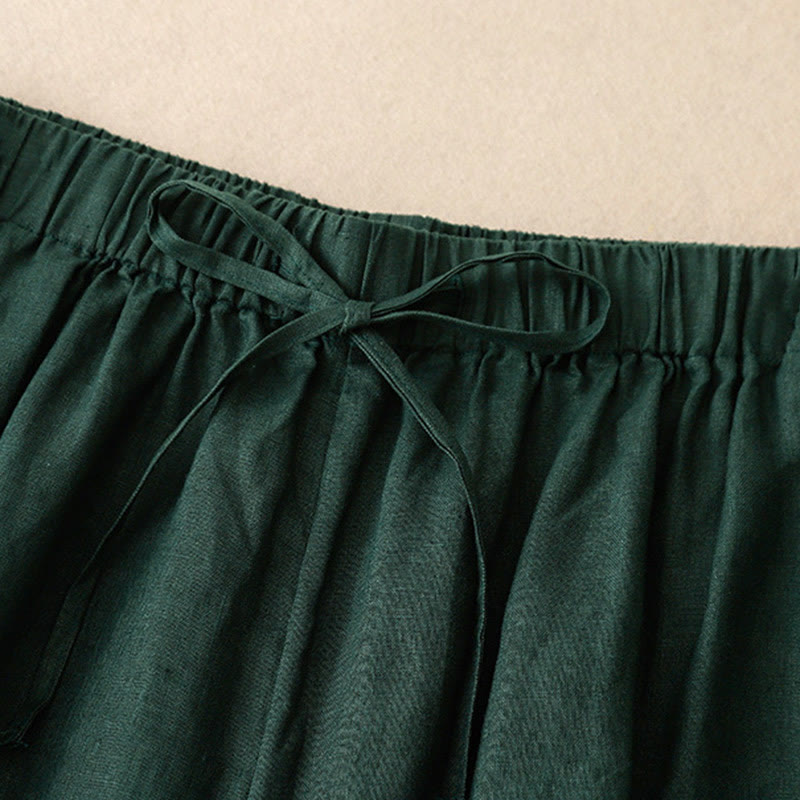 Pantalones capri de verano con cintura elástica y pernera ancha para mujer con bolsillos de Buddha Stones - image 26